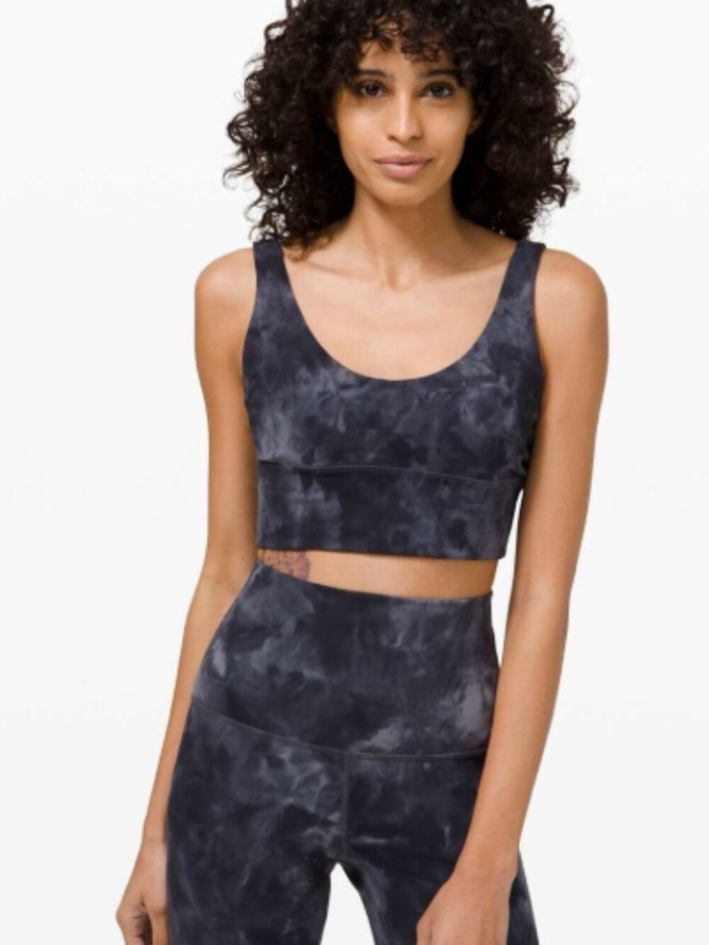 lululemon grey Diamond Dye Sports Bra and Biker Short Workout set - REVERSIBLE